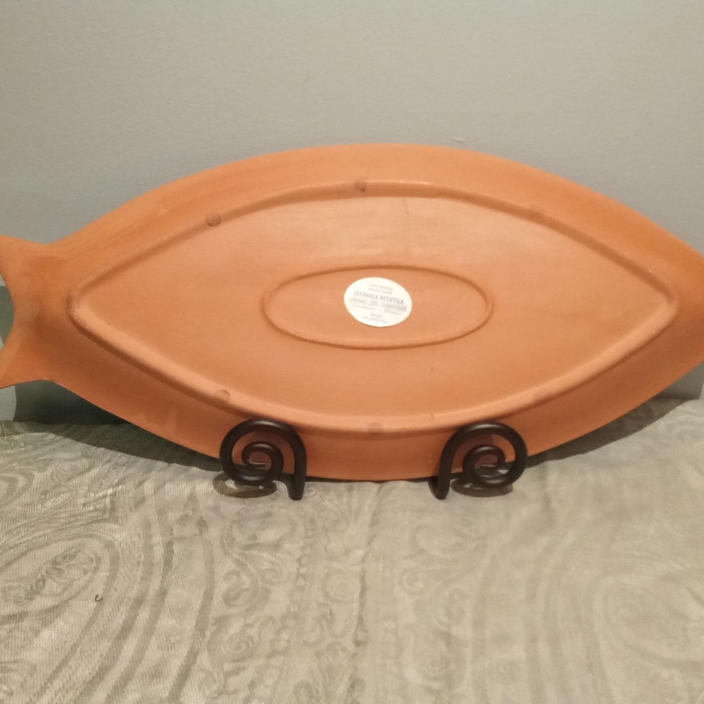 Handmade, painted fish platter - Picture 4 of 6
